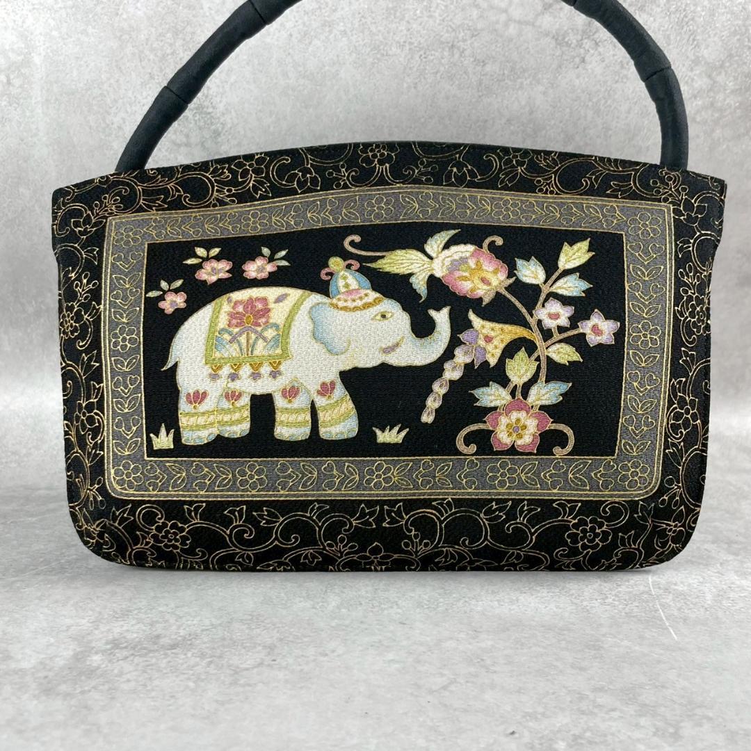 未使用級✨京都オカジマ 和装バッグ ゾウ刺繍 ハンドバッグ フォーマル
