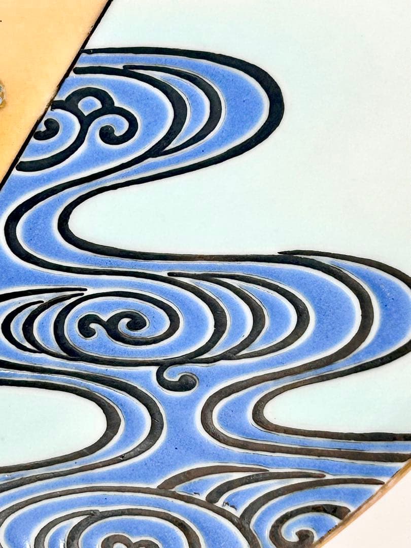 稀少 明治九谷の第一人者 松本佐平 松雲堂 五彩手流水草花文大皿