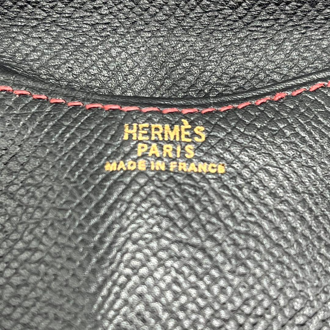 エルメス　HERMES　ペンケース　ブラック＆エンジ