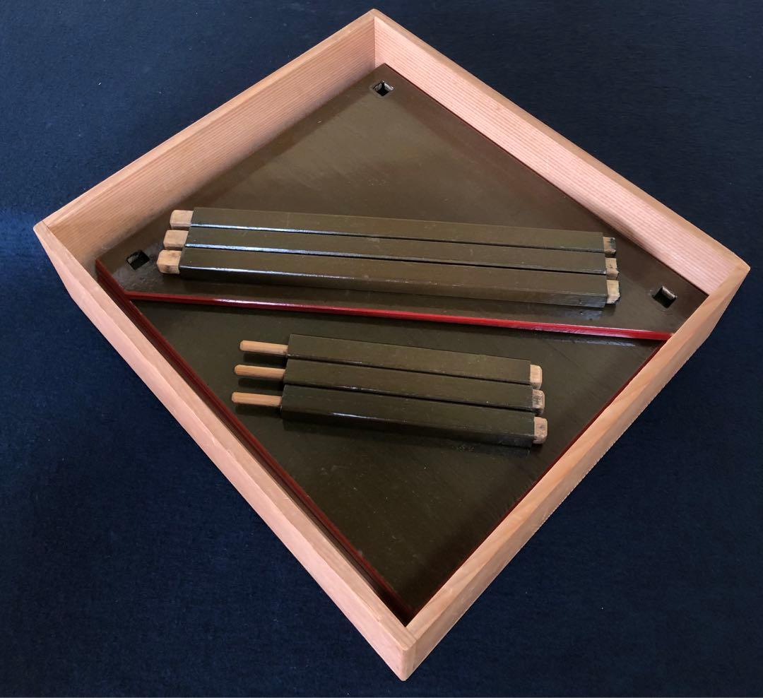 《レ》薮内流 帛紗棚 青漆 橋口宗栄 薮内猗々斎書付 花押 共箱251022い5