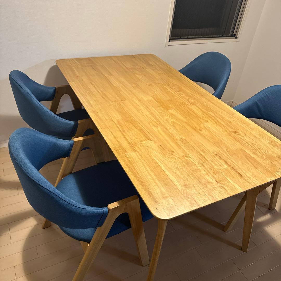木製ダイニングテーブル、チェア4脚セット