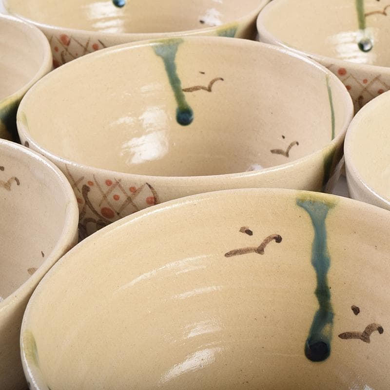 茶道具 山月窯 川本了生造 弥七田織部 数茶碗 十客 共