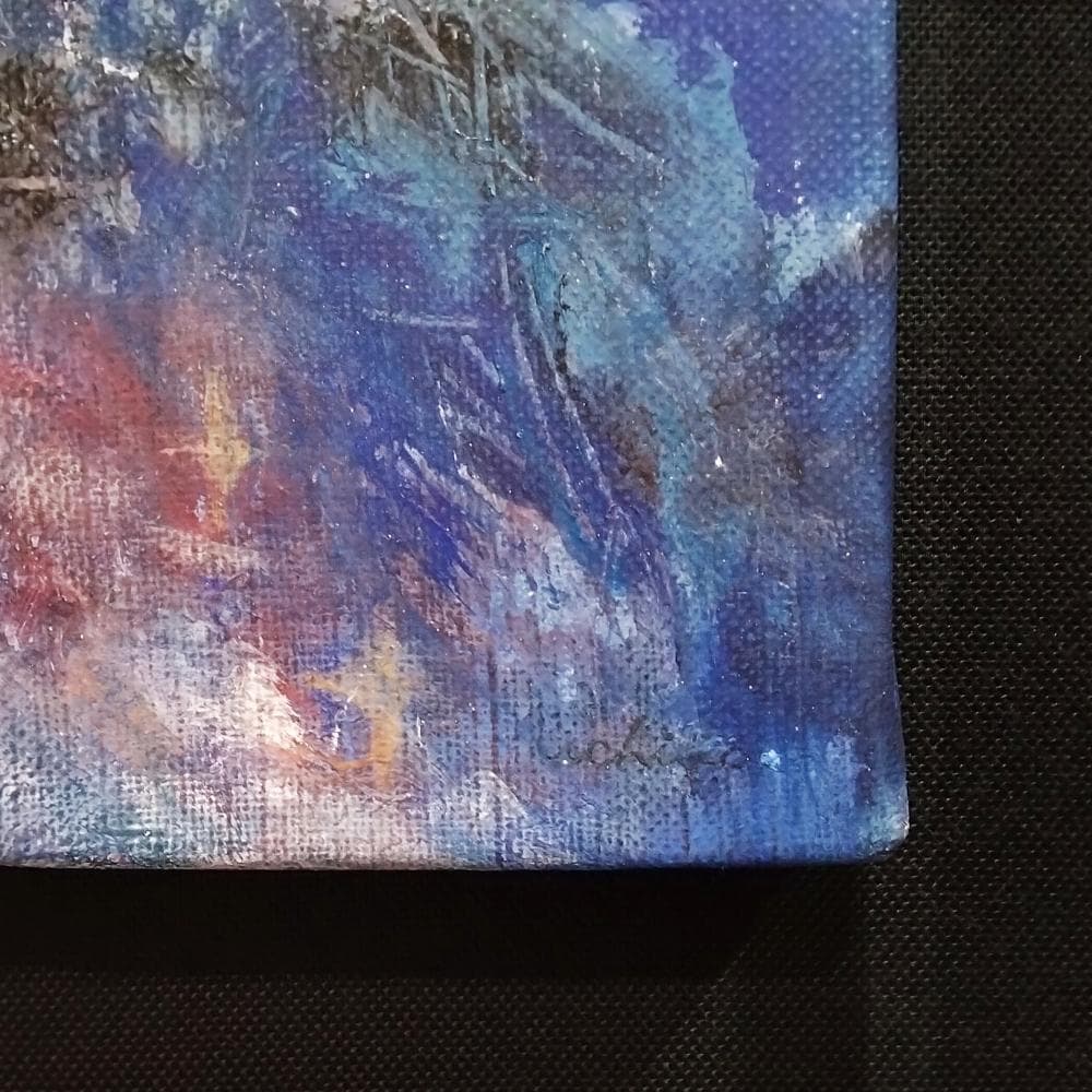 内野隆文　冬の旅　絵画　肖像画　キャンバスにアクリル　サムホール　現代美術　額縁