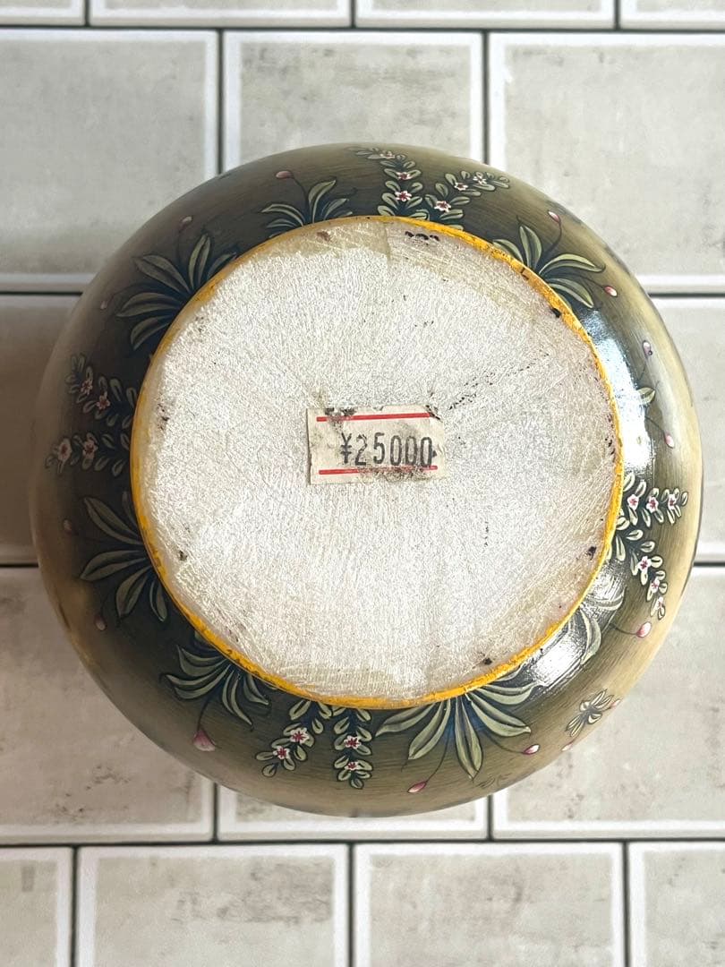 定価25, 手描き 象細密図 大理石 小物入 金彩仕上げ マハラジャ様式