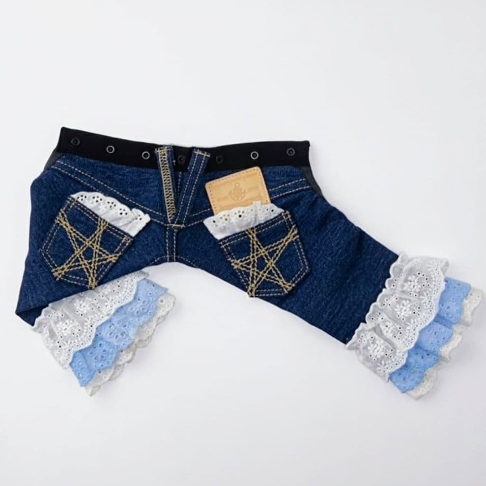 新品タグ付き レース☆デニムPT asknowasdewan アズノウアズデワ