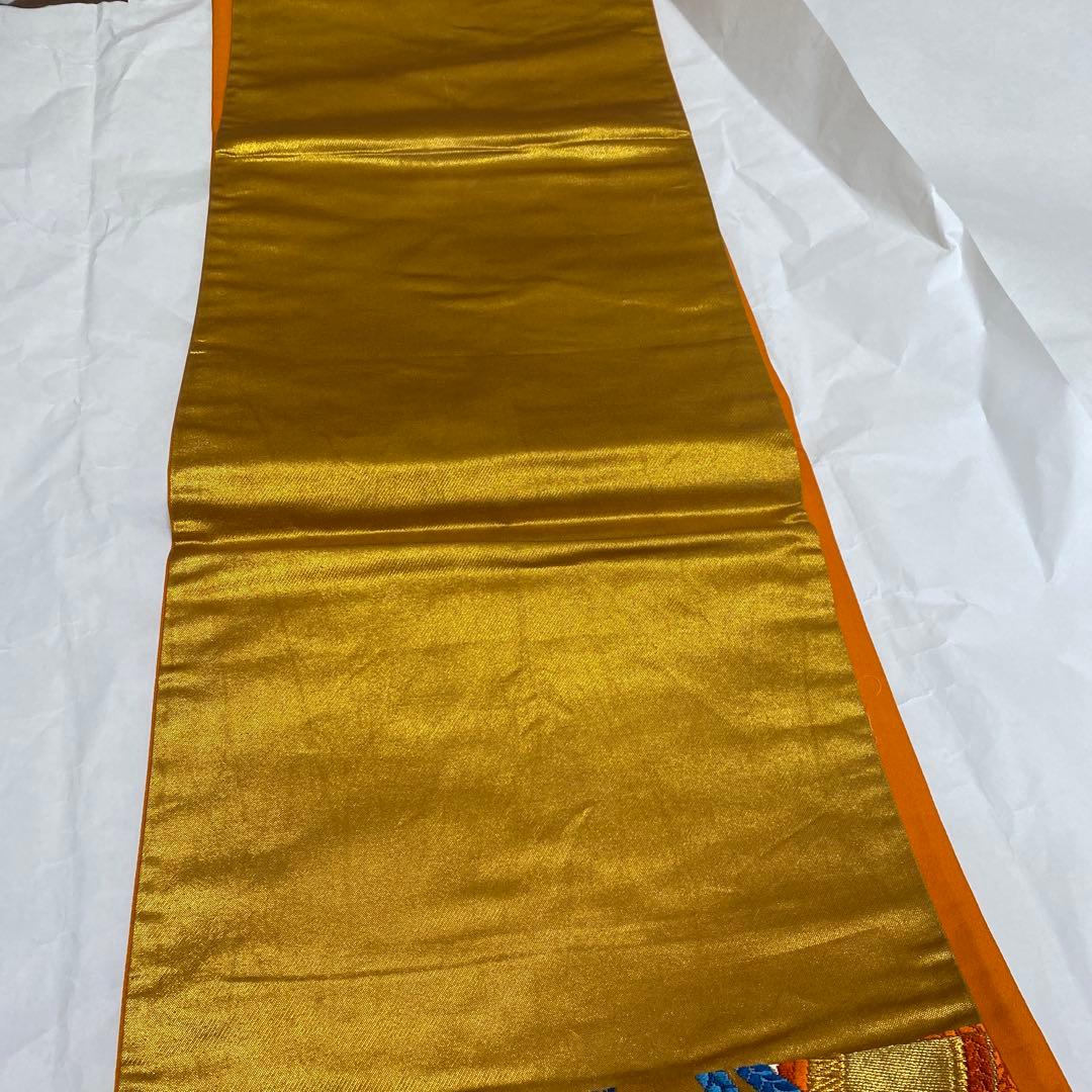 振袖 長襦袢 袋帯 3点セット 紺色 紫 有松絞り 鹿の子絞り 金駒刺繍 金彩