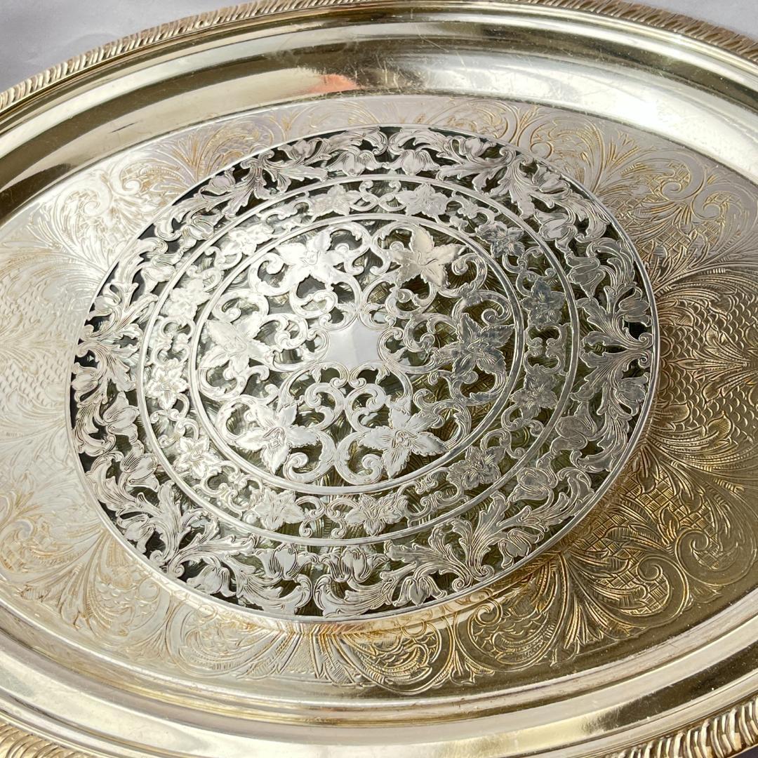 【WEBSTER】【純銀/ガラス】のティーセンター 20cm！スターリング