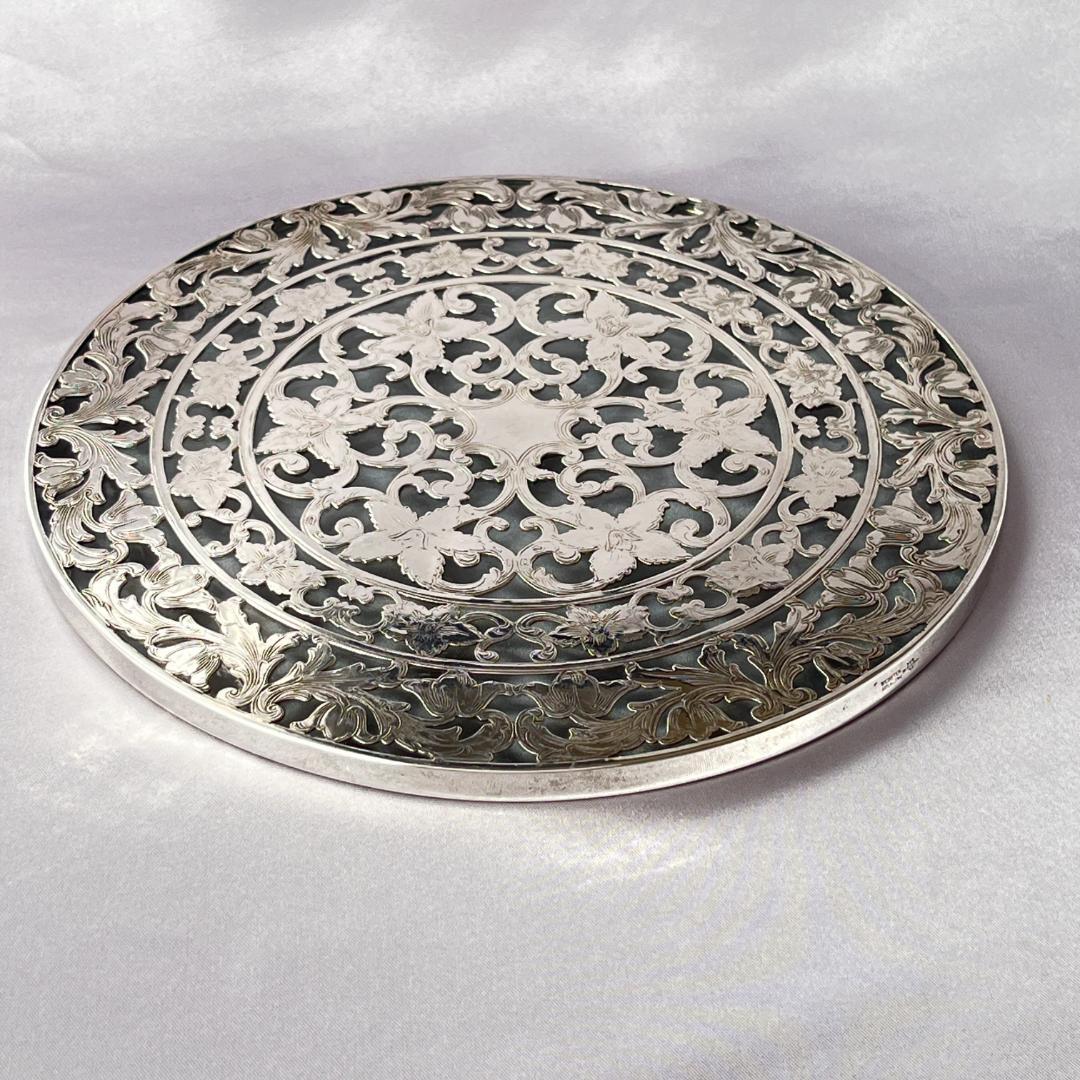 【WEBSTER】【純銀/ガラス】のティーセンター 20cm！スターリング