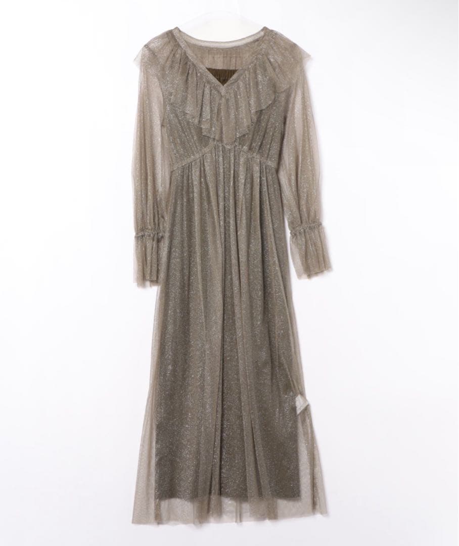 AMERI GLITTER FRILL COLLAR DRESS