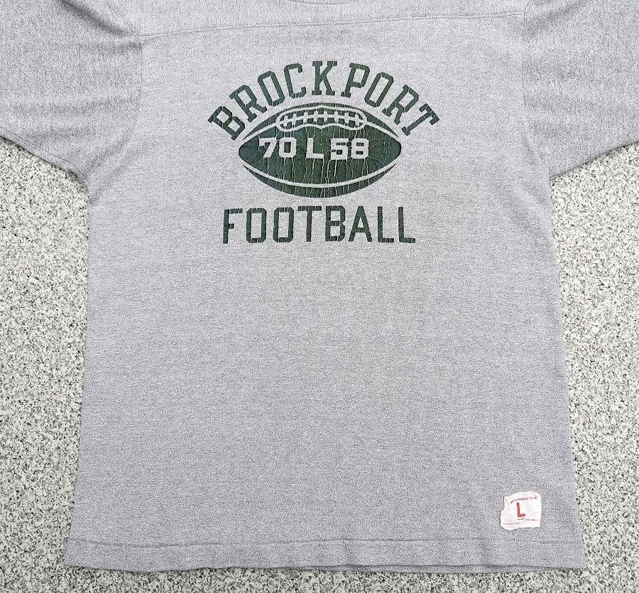 希少 厚手生地 60s チャンピオン 七分袖 フットボール Tシャツ L