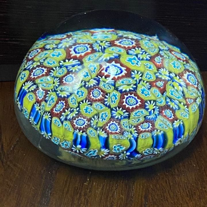 ムラノガラス ペーパーウェイト ガラス文鎮 ミルフィオリ ベネチアン