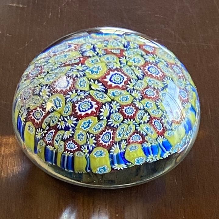 ムラノガラス ペーパーウェイト ガラス文鎮 ミルフィオリ ベネチアン