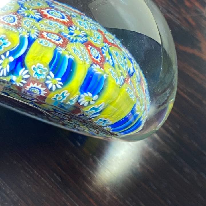 ムラノガラス ペーパーウェイト ガラス文鎮 ミルフィオリ ベネチアン