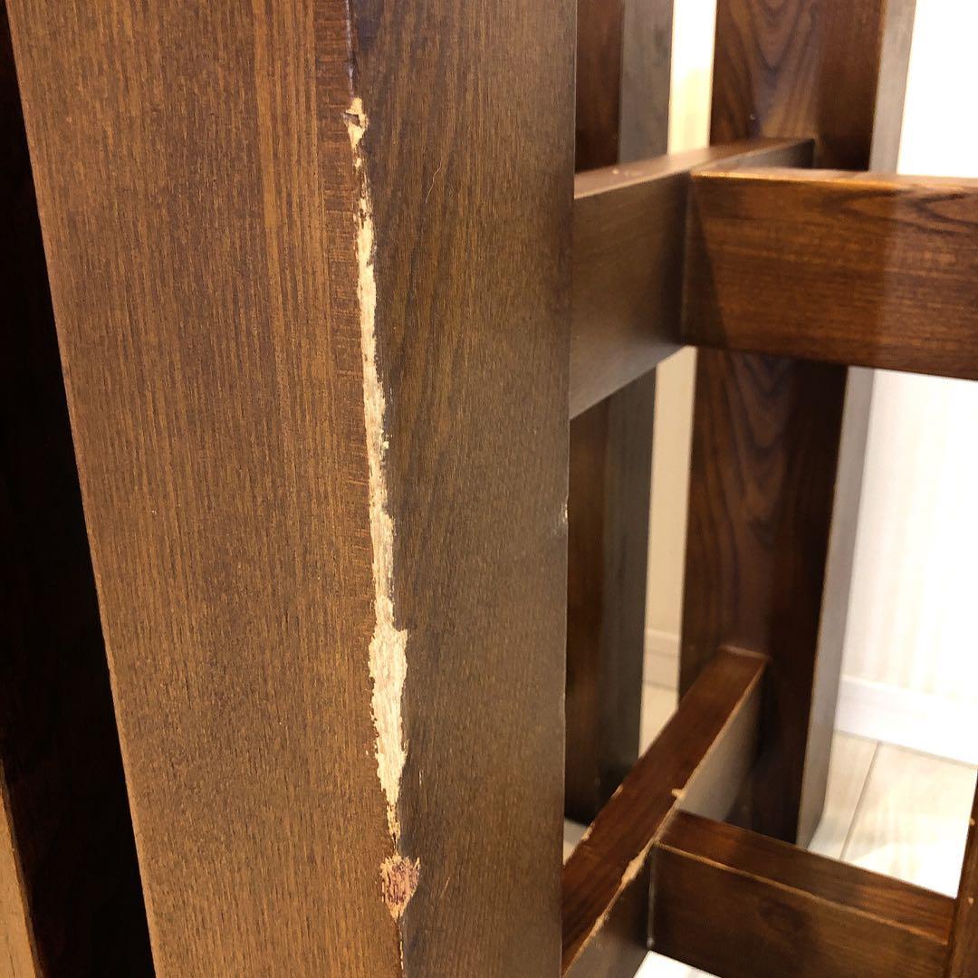 一枚板 ダイニングテーブル用 木製脚 ダークブラウン