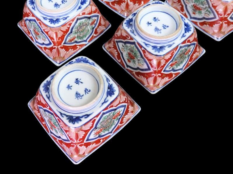 大聖寺伊万里 唐獅子牡丹の図 四方角向付 5客 N1114AS-CZy - メルカリ