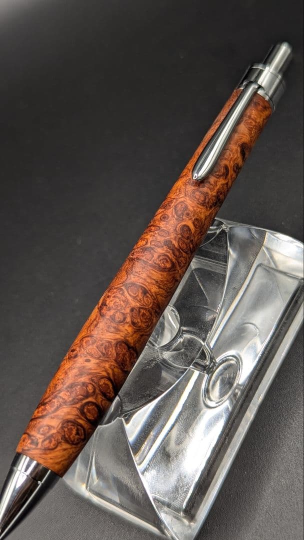 355ペン工房翌檜 特上 本花梨 瘤杢 木軸シャーペン ボールペン