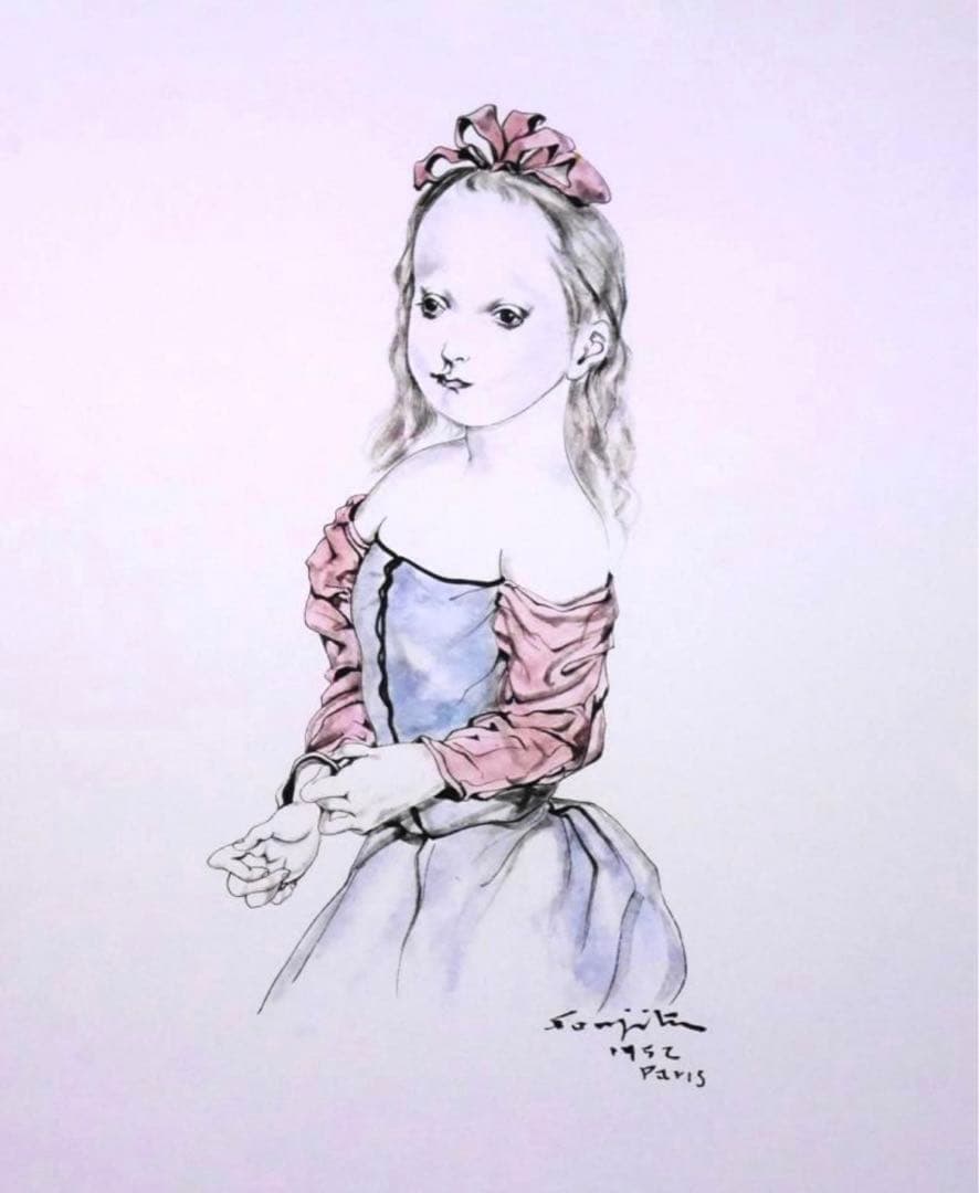 藤田嗣治 ポショワール 1952年 絵画