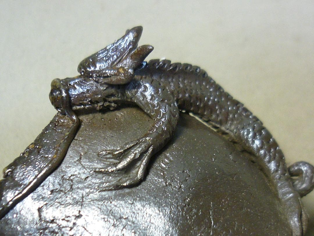 備前焼　龍巻ぐい呑　酒呑　煎茶碗に！細密龍細工