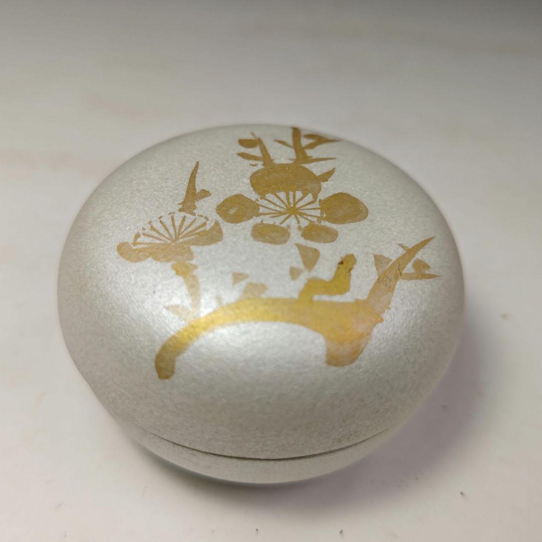 イ495 香合『九谷 北村隆』『銀彩梅香合 共箱』茶道具