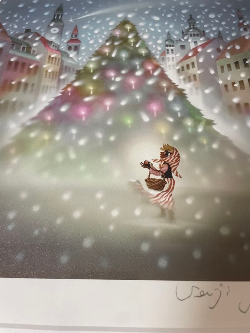 真作保証□藤城清治 マッチ売りの少女 版画□レフグラフ ○藤城清治