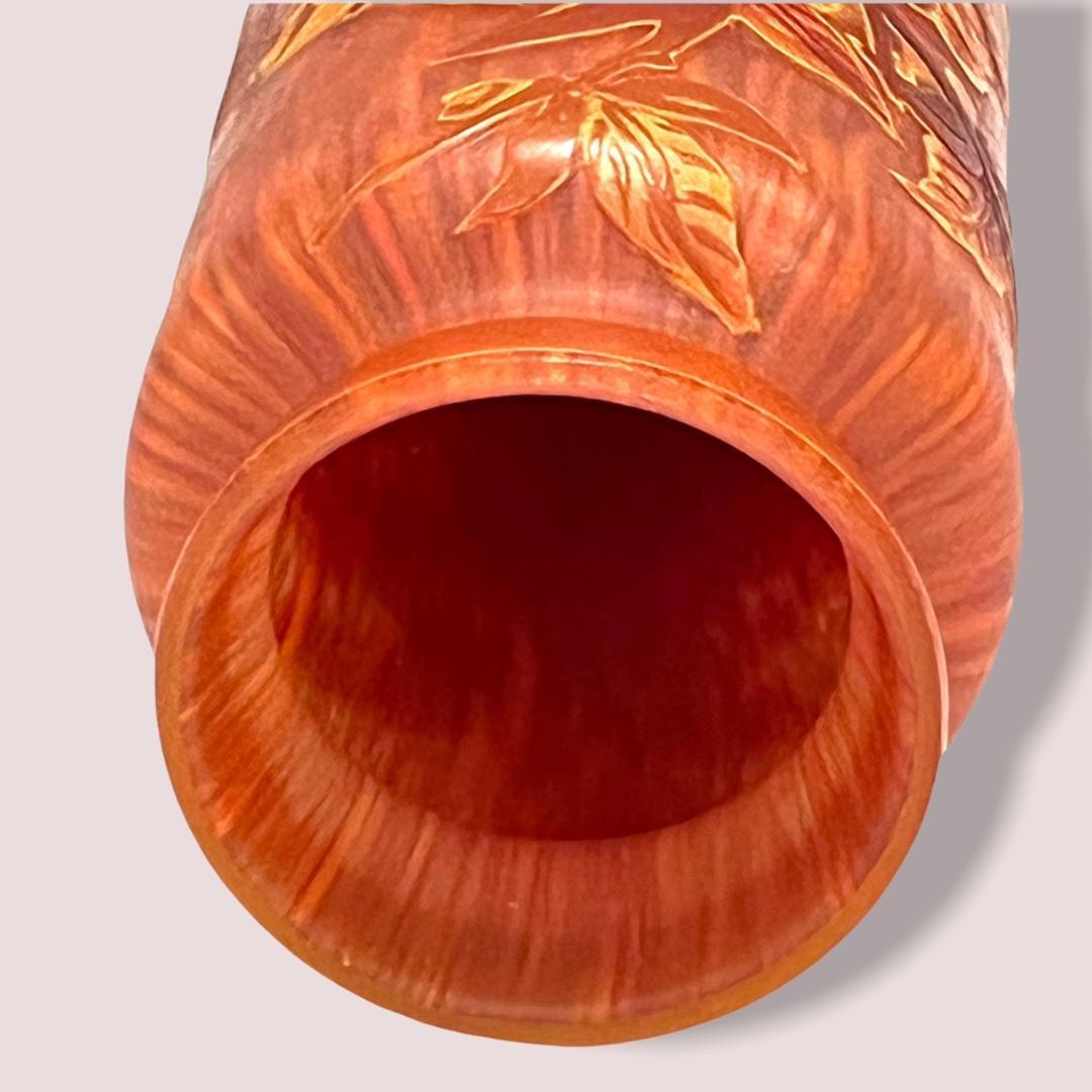 証明書】 エミールガレ 大 花器 花瓶 カメオ彫り 被せガラス 高さ21cm