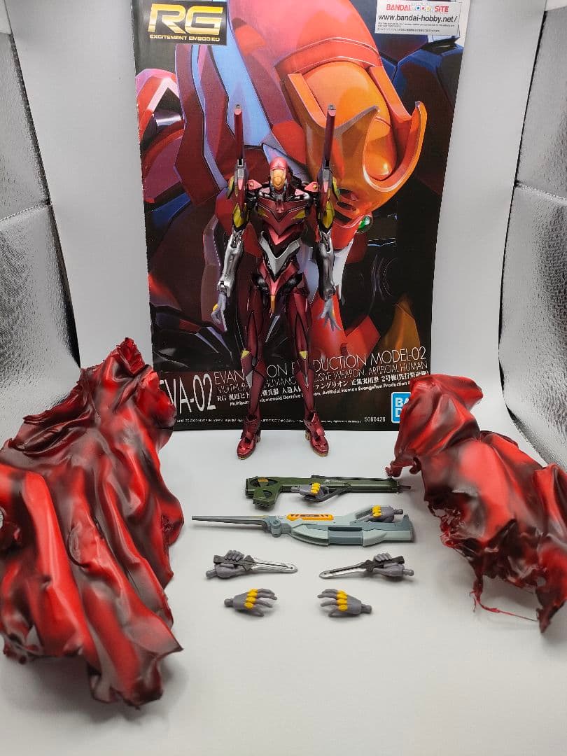RG エヴァンゲリオン プラモデル 弐号機 アスカ 完成品 あの蹴りも完全
