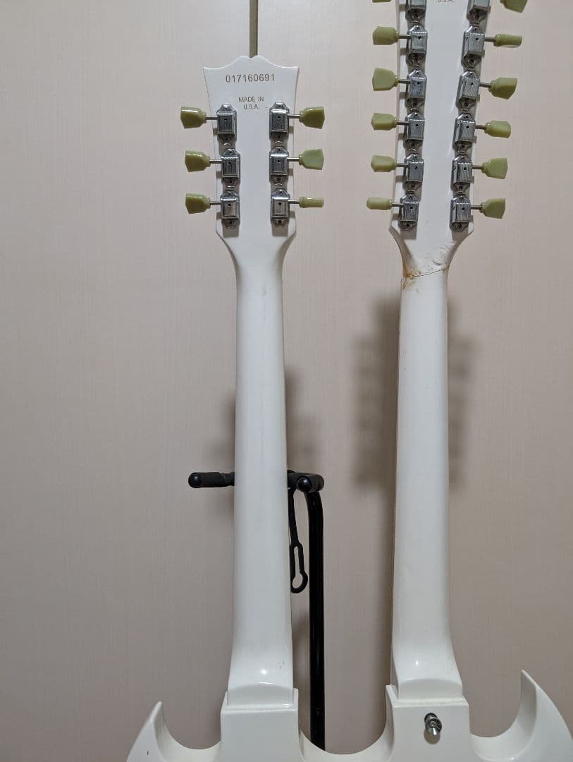 Non Gibson ダブルネックギター ホワイト