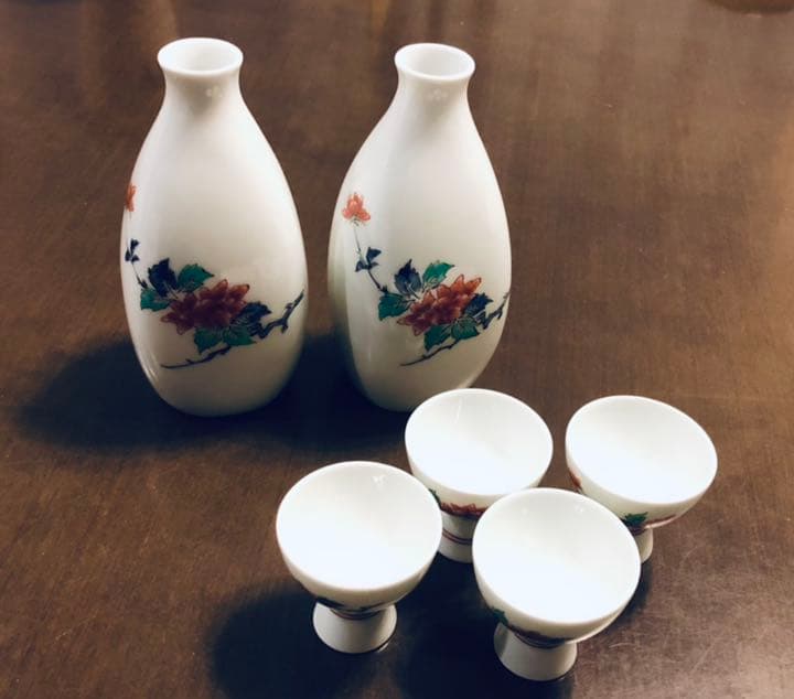 十三代 柿右衛門 錦 草花文 酒器 徳利猪口セット 骨董品