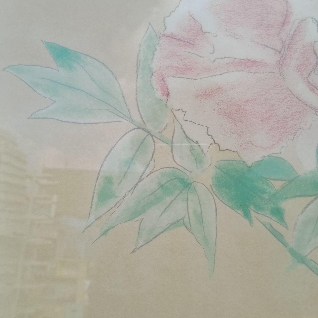 3657）奥村土牛 牡丹素描 リトグラフ