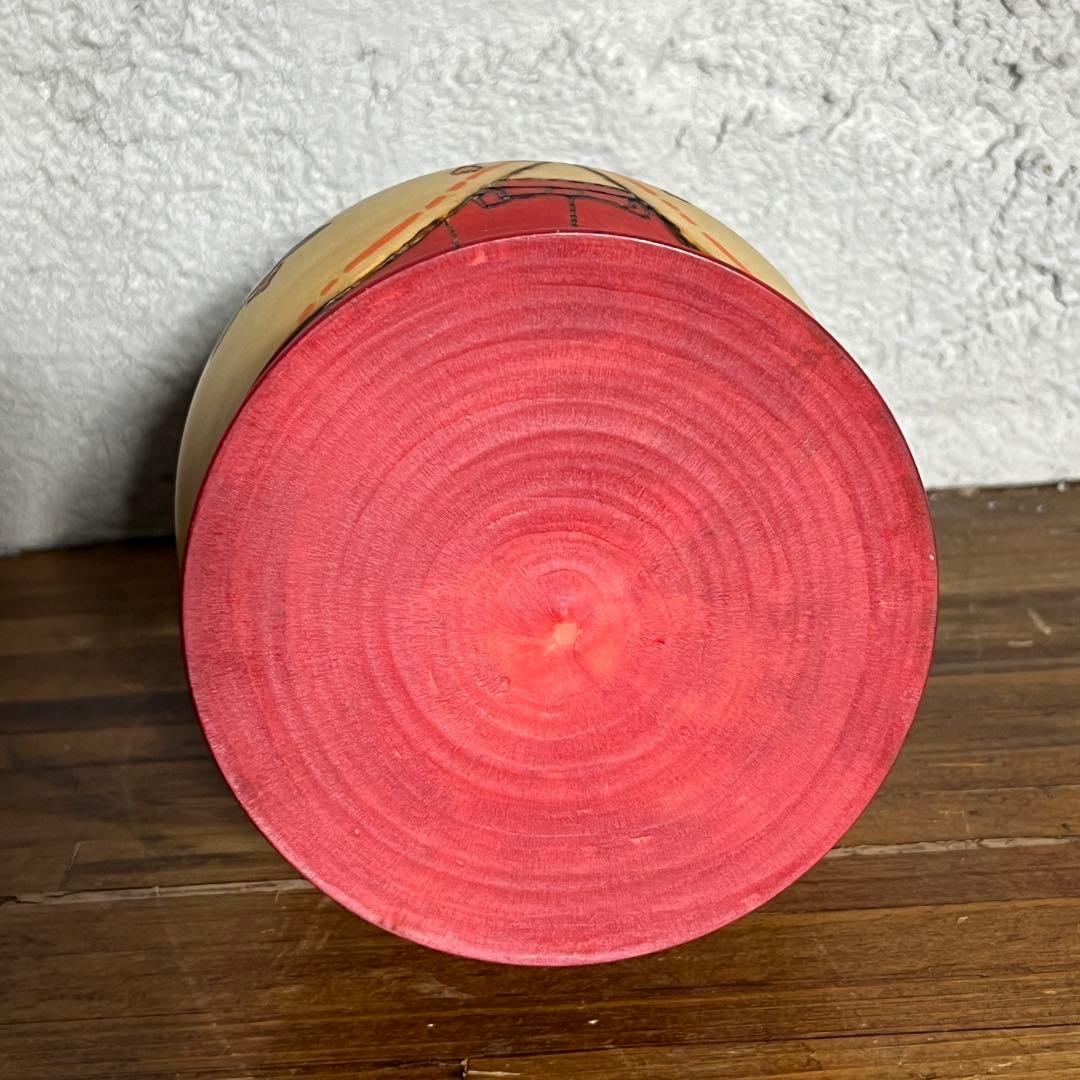 現代名工】関口三作 作 おかめ こけし 木製人形 川連漆器 共箱付き 美術