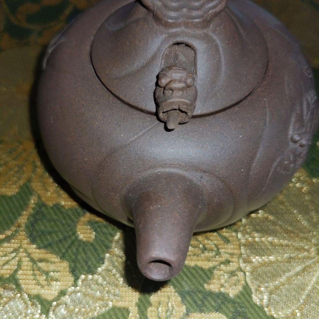 最終価格】中国 紫砂朱泥 彫刻入 急須水滴