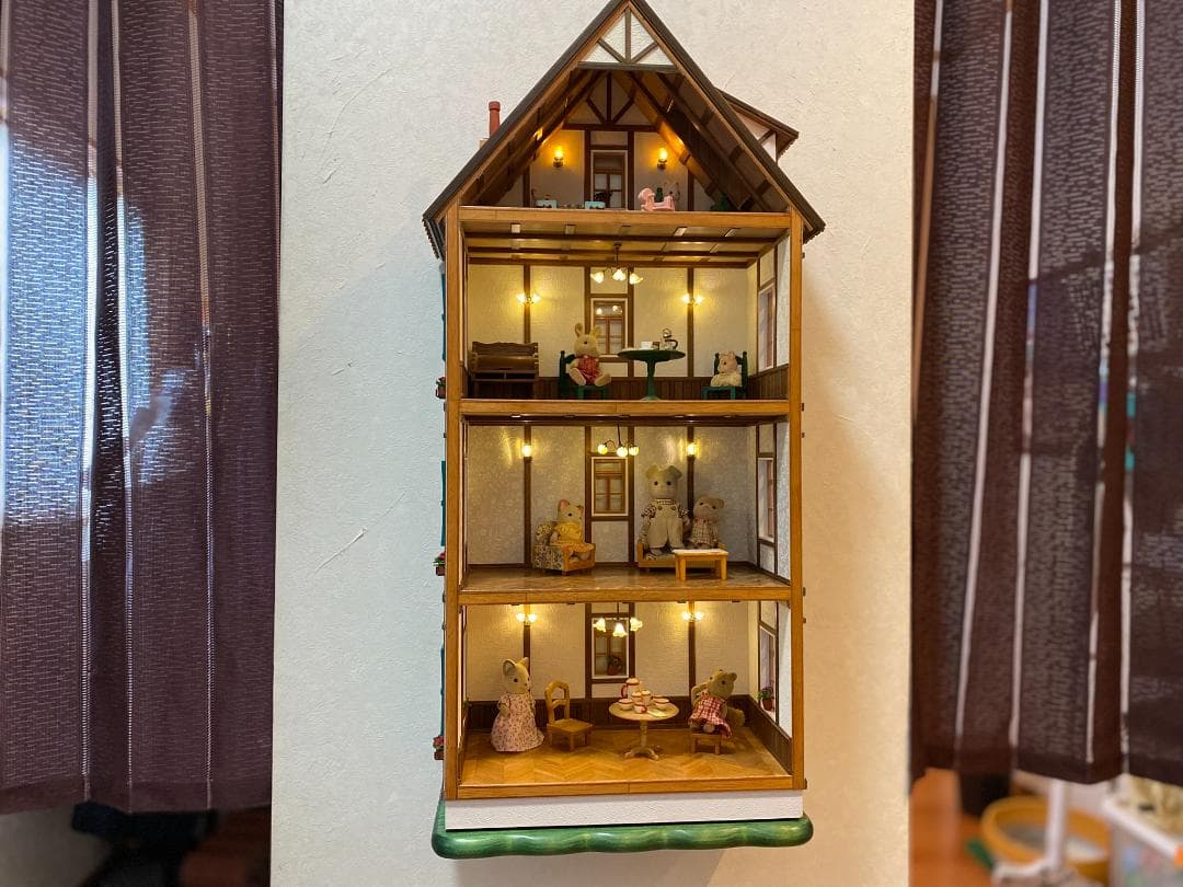に*可様 木製ドールハウス シルバニア 木組み 壁掛け
