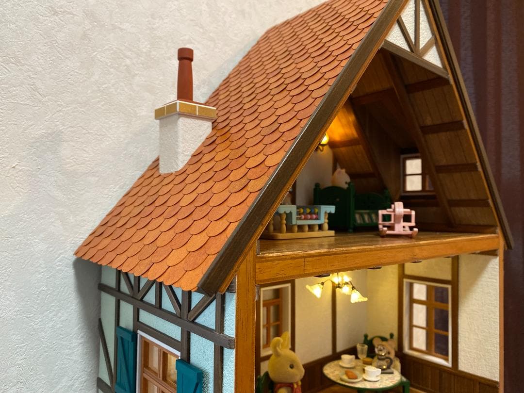 に*可様 木製ドールハウス シルバニア 木組み 壁掛け