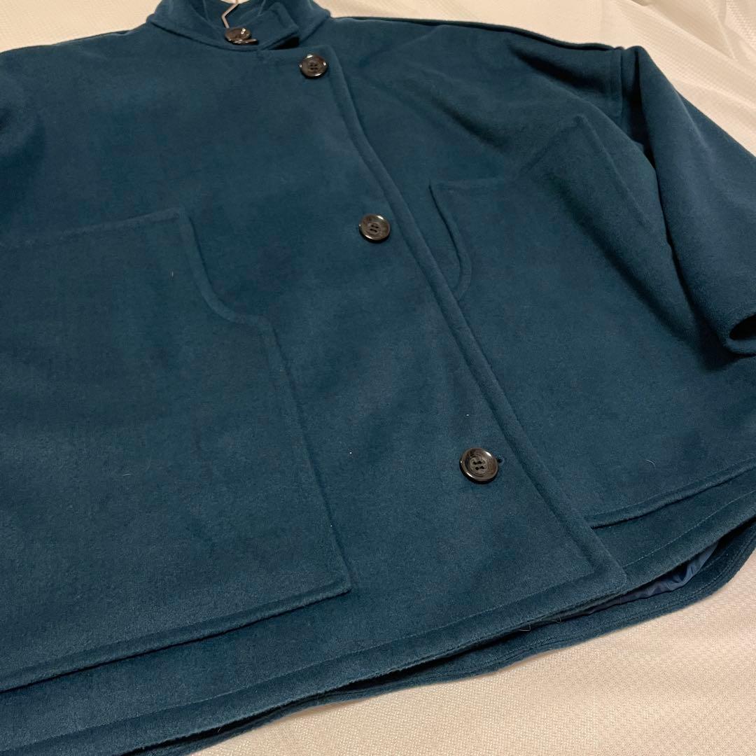 美品】ふじあみ unof コート ブルー - メルカリ