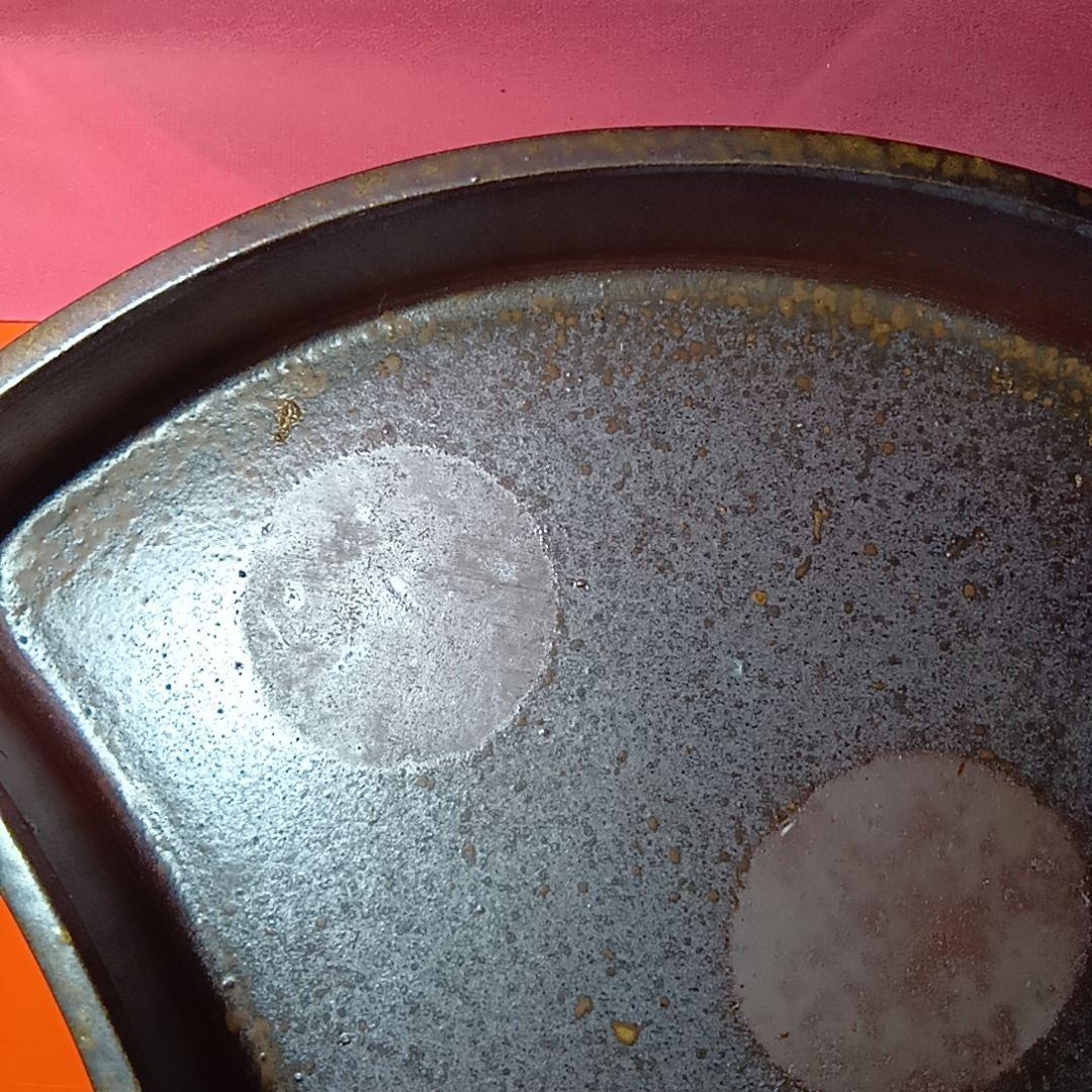 骨董品 備前焼 扇型器 飾り皿 お茶器 菓子皿、扇型皿