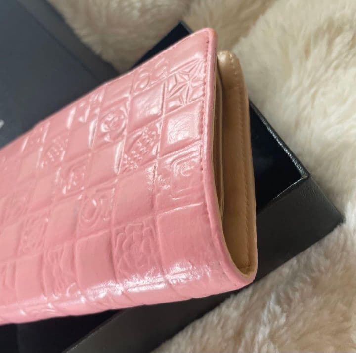 CHANEL シャネル アイコンライン 二つ折り財布 ピンク がま口 - メルカリ