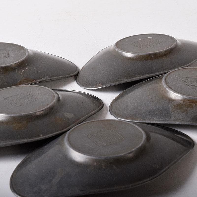 煎茶道具　壱輝作　古錫　茶托　5客　C　7765