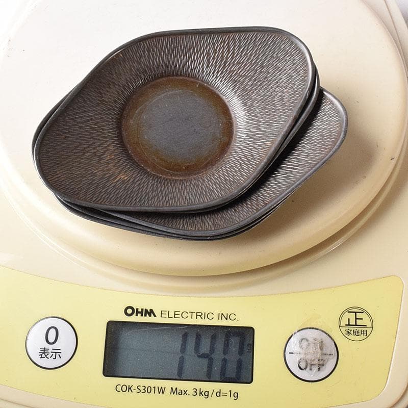 煎茶道具　壱輝作　古錫　茶托　5客　C　7765