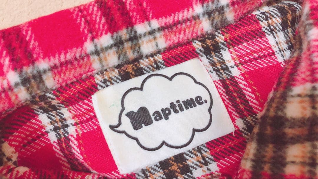 Nissy ブランド naptime チェック SHIRTS-RED