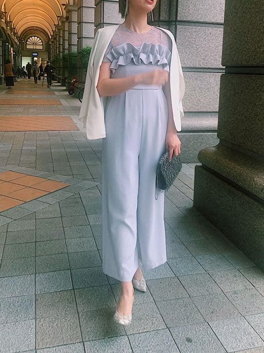 新品タグ付き グレースコンチネンタル パーティドレス フリルワイドサロペット