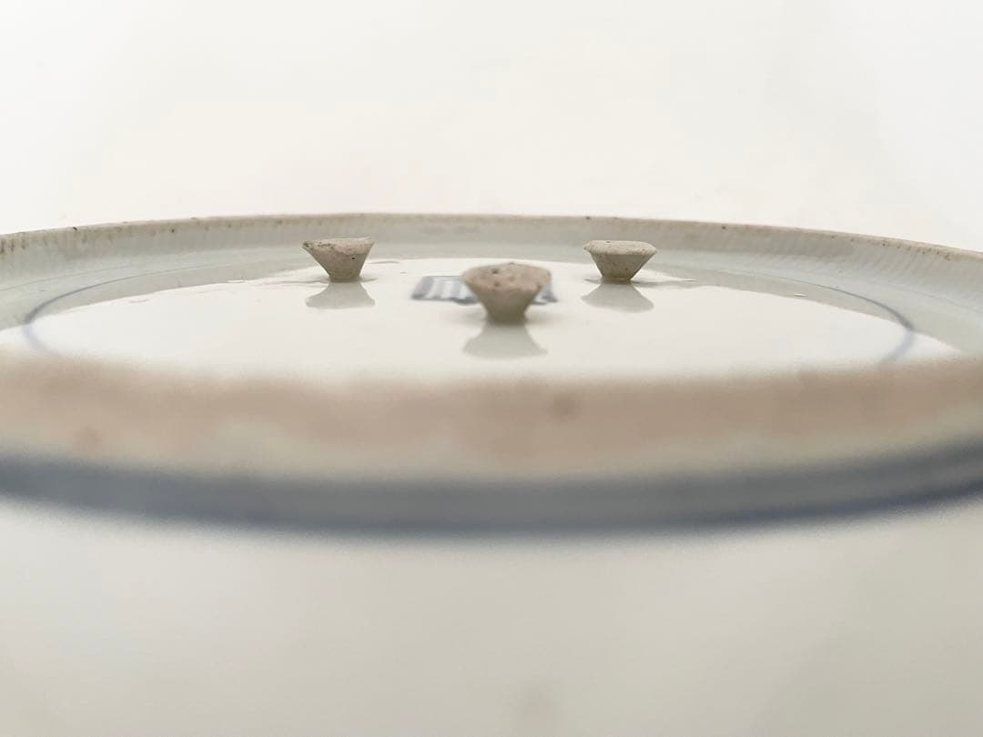 骨董　アンティーク　藍九谷　古九谷金銀彩　輪花　七寸皿　牡丹　蛇籠　水車