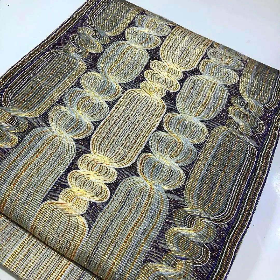 絹 袋帯☆【ひなや工房 くむ・あむ・おる】伊豆蔵明彦 唐組 金糸×