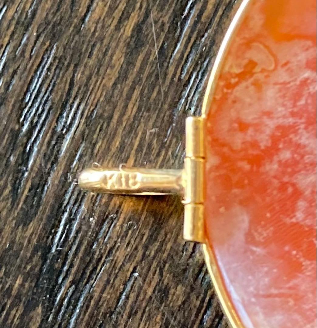 k18 シェルカメオ ペンダントトップ ブローチ 2way アンティーク