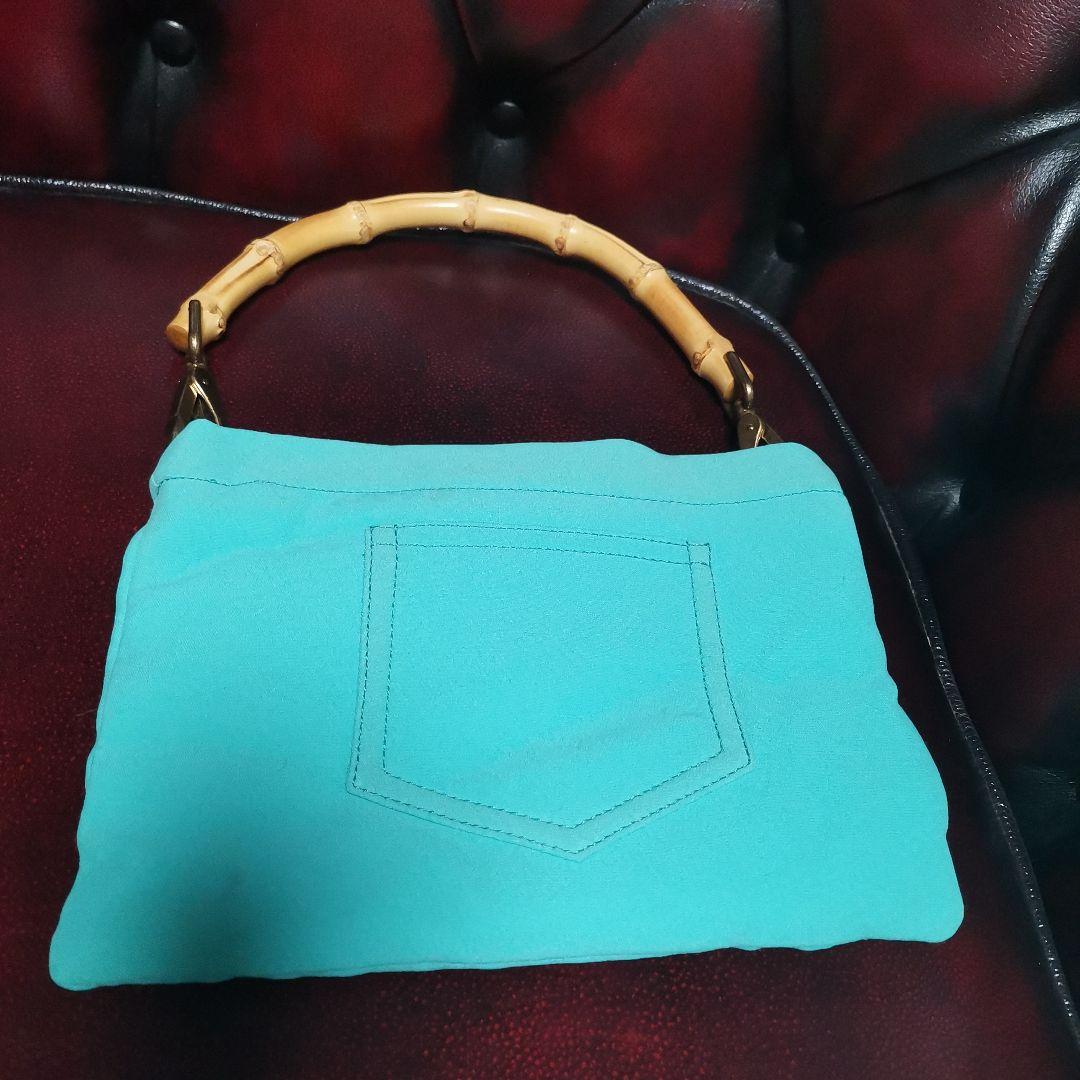 ターコイズ ビーズ装飾 パーティーバッグ