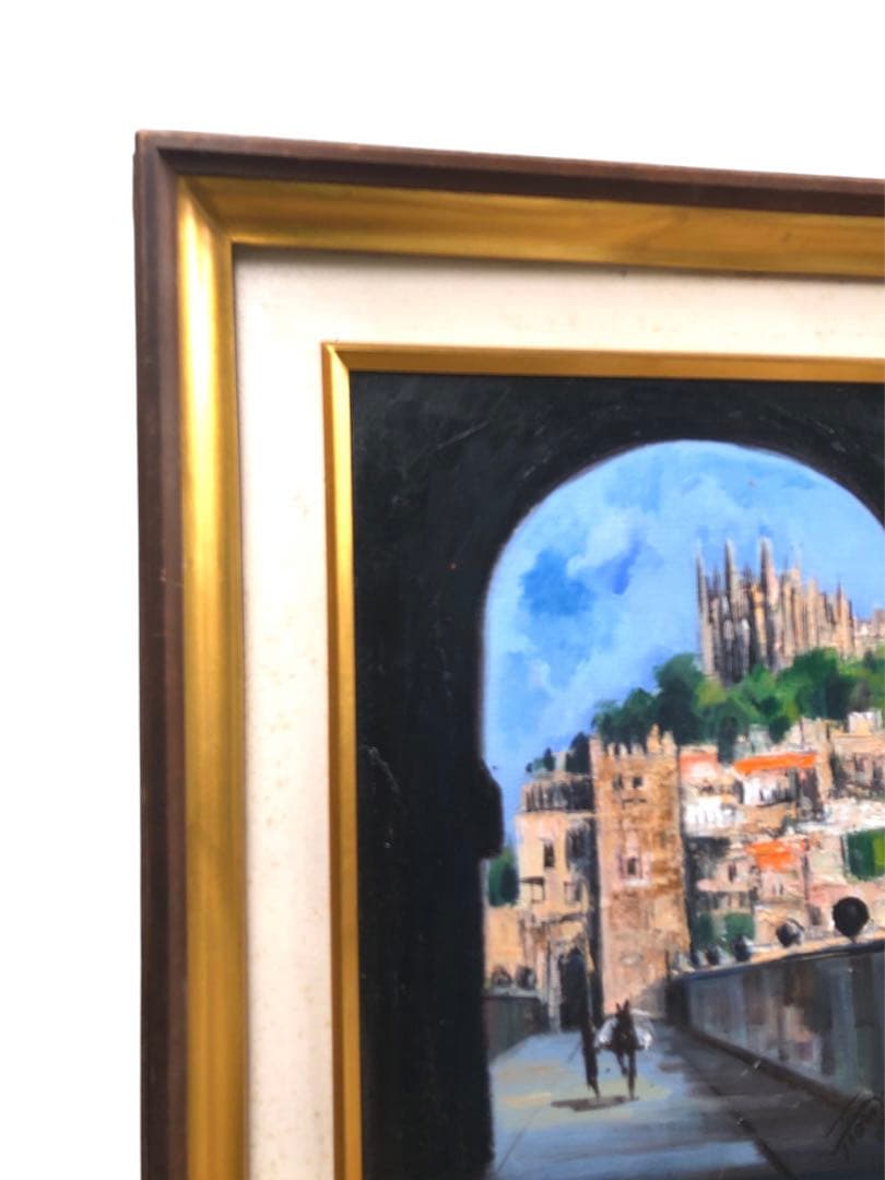 1970年　T.TOMIYA 頓宮隆輔　8号『スペイン　サン・マルティン橋』油彩