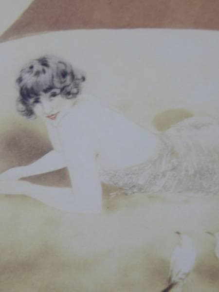 ルイ・イカール限定版・アールデコ/白い下着、希少な額装用画集より、新品高級額装付