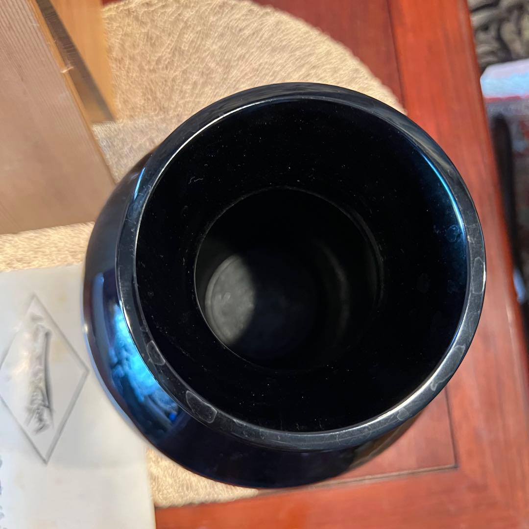 金剛石目塗漆器 無形文化財指定 鳥羽鐐一 硬忍 花瓶 漆器 漆