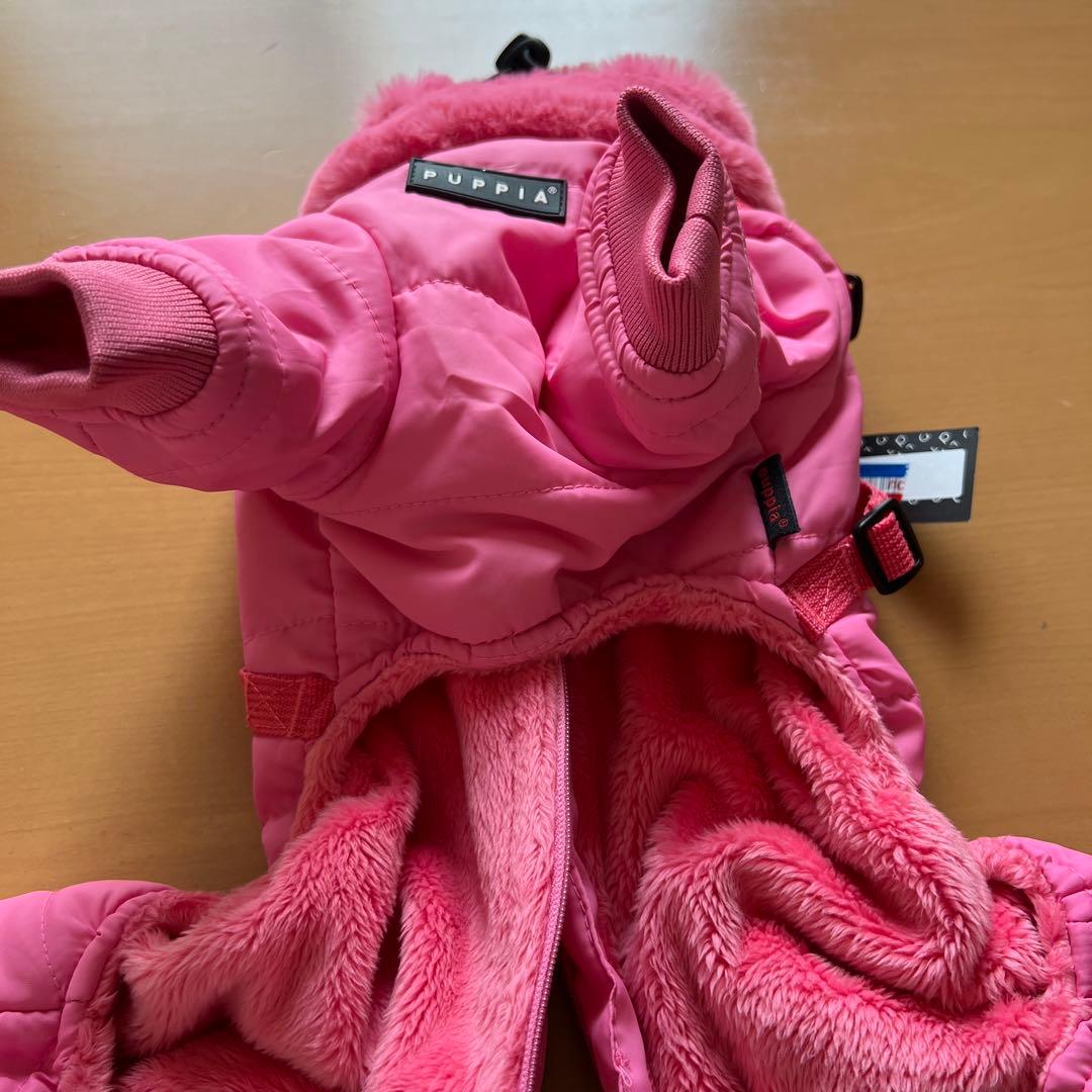 puppia］防寒ジャンプスーツ ピンク 冬服 犬服 Mサイズ