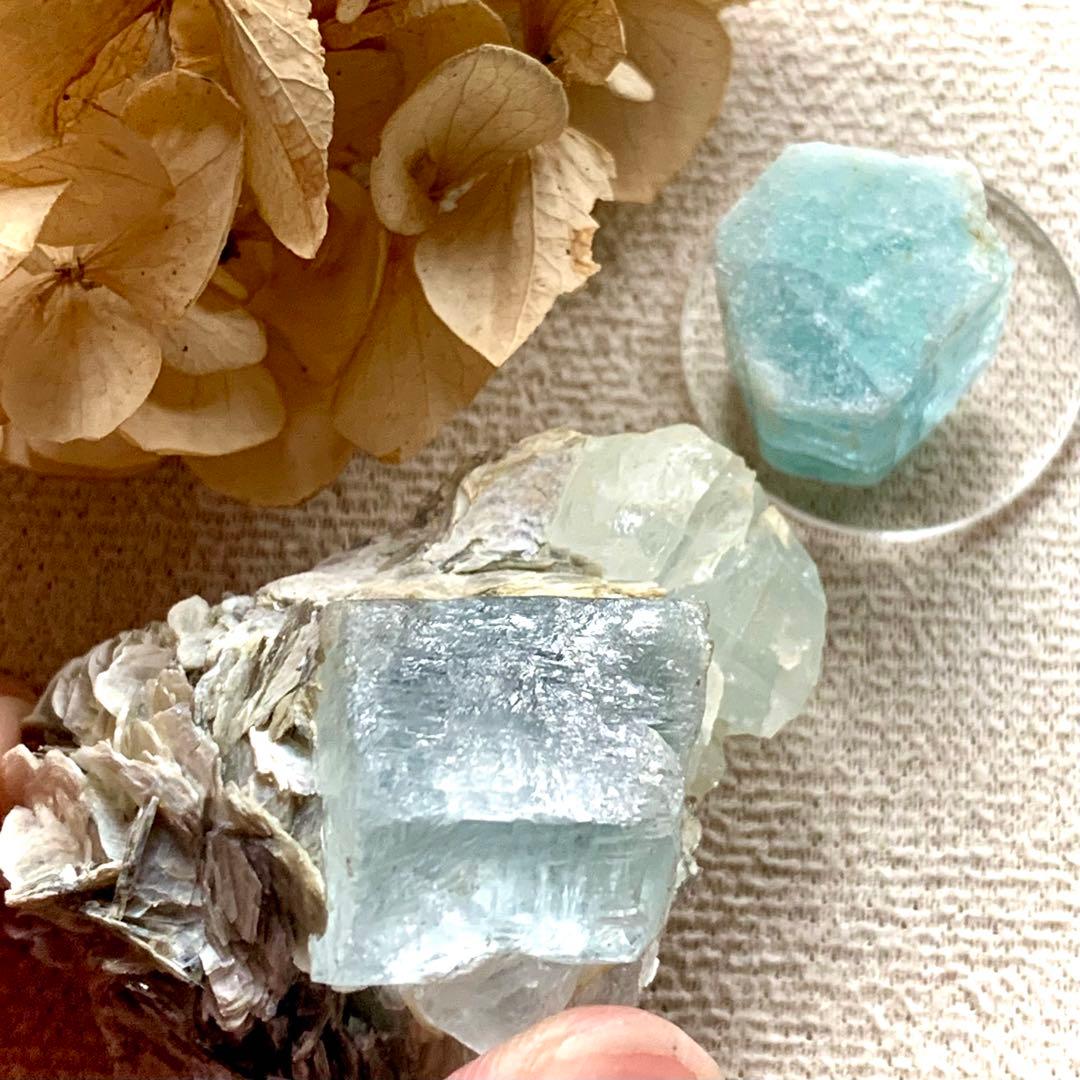 アクアマリン×モスコバイト共生標本-9