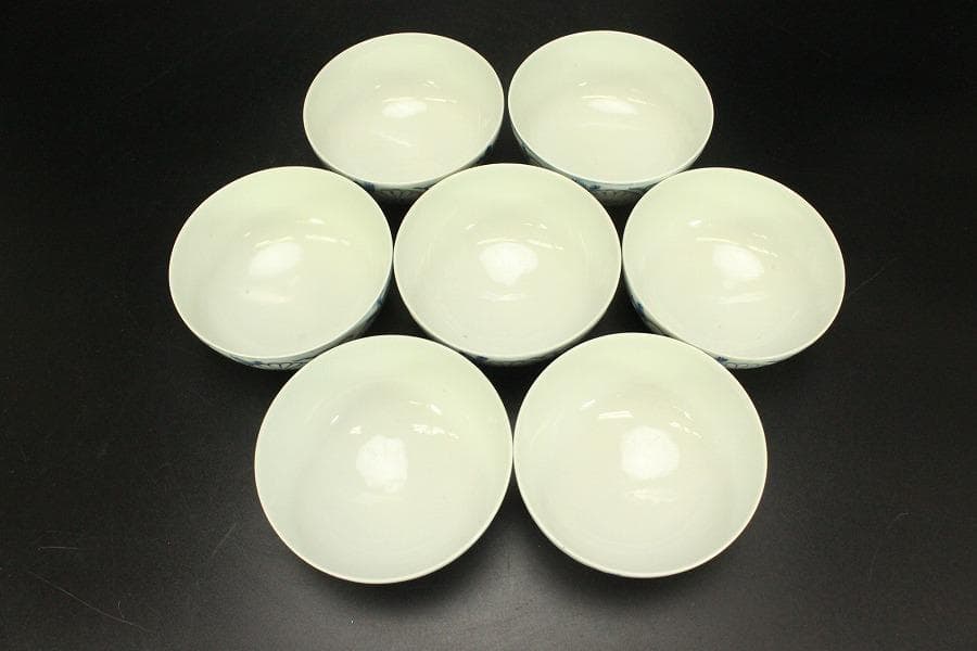 天皇家 皇室 御下賜品 平戸 十六菊御紋 碗 七客 京都旧家蔵品(A871